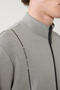Men's Gray Stand Collar Printed Soft Touch Printed Regular Fit Sweatshirt A41Y1225 - 5
