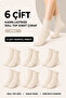 Women's 6-Piece Non-Elastic Roll Top Comfortable Socks Pack 578 Ecru