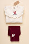 Girl's Suit with Bow Print - 4