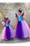 Ay Ki̇ds Girl's Mermaid Themed Fluffy Tutu Dress – Party Dress 1405Mor - 2