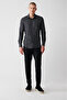 Men's Black Classic Collar 100% Cotton Textured Shirt A32Y2096 - 5