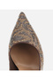Women's Brown Open-Back Stone-Studded Stiletto - 5
