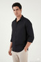 Cotton Regular Fit Classic Collar Long Sleeve 100% Linen Shirt Men's Shirt Cf26S1210000 - 3