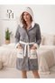 Women's Cat Embroidered Hooded Wellsoft I Bathrobe & Plush Dressing Gown I with Hat I Ultra - Soft I Hood