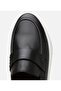 Men's Leather Black High-Sole Stylish Loafer - 5