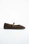 Ruby women's round toe thin strap buckled stylish daily genuine leather flat shoes