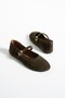 Ruby women's round toe thin strap buckled stylish daily genuine leather flat shoes - 2