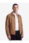 Long Sleeve Pocketed Zippered Shirt Collar Cashmere Jacket - 2