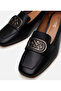 Women's Leather Black Loafer - 4