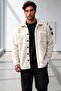 Men's White Buttoned Plush Jacket - 2