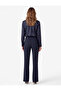 Belt Detailed Low Waist Slim Fit Spanish Flare Pants - 3