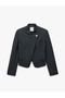 Long Sleeve Pocketed Button Detailed Stand Collar Double Breasted Jacket - 5