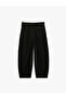 Pile Detailed Regular Waist Barrel Pants with Side Pockets - 6