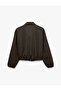 Long Sleeve Stand Collar Striped Bomber Jacket with Zipper Pockets - 6