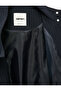 Striped Stand Collar Long Sleeve Zippered Oversize Bomber Jacket - 8