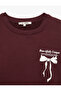 Comfortable Fit Crew Neck Sweatshirt with Bow Print on the Back - 8