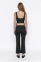 Polka Dot Lace-Up Corset Blouse Black - 5