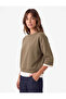 Color Blocked Regular Fit Crew Neck 3/4 Sleeve Basic Sweatshirt - 2