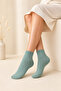 Striped Orta Konç Cotton Pack Socks 252 Water Green - 4