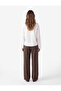 V-Neck Long Sleeve Oversize Satin Double Breasted Collar Blouse - 3