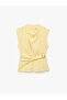 Aerobin Fabric Lightweight Degaje Collar Sleeveless Belted Blouse - 5
