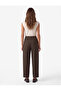 Pleated Viscose Blend Regular Waist Striped Barrel Trousers with Pockets - 3