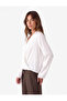 V-Neck Long Sleeve Oversize Satin Double Breasted Collar Blouse - 2