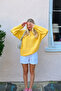 Women's Orange Yellow Crew Neck Oversized Knitwear Sweater - 3
