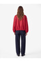 Long Sleeve Lightweight Stand Collar Shawl Collar Oversized Gabardine Bomber Jacket with Pockets - 5