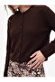 Regular Fit Crew Neck Long Sleeve Buttoned Crop Knit Cardigan - 5