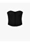 Strapless Neckline Sleeveless Corset Bustier with Ribbon Back Tie - 6