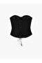 Strapless Neckline Sleeveless Corset Bustier with Ribbon Back Tie - 7