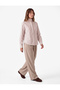 Comfortable Fit Viscose Stand Collar Long Sleeve Buttoned Striped Shirt - 3