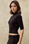Textured Turtleneck Short Sweater - 2