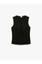Zippered Crew Neck Sleeveless Blazer Vest - 6