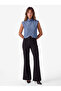 Asymmetrical Cut Buttoned Layered High Neck Sleeveless Blouse