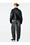 Washable Stitched Detailed Buttoned Comfortable Fit Balloon Fit Barrel Denim Trousers - Barrel Jeans - 3