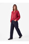 Long Sleeve Lightweight Stand Collar Shawl Collar Oversized Gabardine Bomber Jacket with Pockets - 4