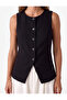 Buttoned Color Block Pocketed Sleeveless Crew Neck Vest Long Dress - 5