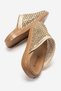 Paris Genuine Leather Stoned Mesh Transparent Trendy Slippers Gold / Golden Early Deal - 3