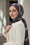 شال كريب منقوش باللون الأسود مقاس 75×195 مقاوم للبقع
