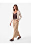 Viscose Modal Fabric Pleated Detailed Pocketed Belted Barrel Trousers - 2