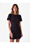 Round Neck Short Balloon Sleeve Mini Dress - 2