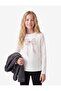 Cotton Long Sleeve Crew Neck Glittery Bow Printed School T-Shirt
