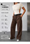 Brown Belted Palazzo Trousers Original Cut - 3