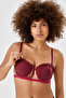Oyster Model Supported Underwire Bra Set, Satin Detailed, Push Upp - F002 - 7