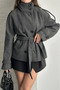 Bsk High Collar Cashmere Lined Coat - 6