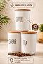 3-Piece Plastic Bamboo Lid Tea/Coffee/Sugar Jar Set - 2