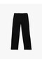 Slim Fit Pocket Detailed Cigarette Black Women's Trousers 7Wak40019Pw - 3