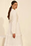 Pearl Detailed Viscose Dress Optical White - 3